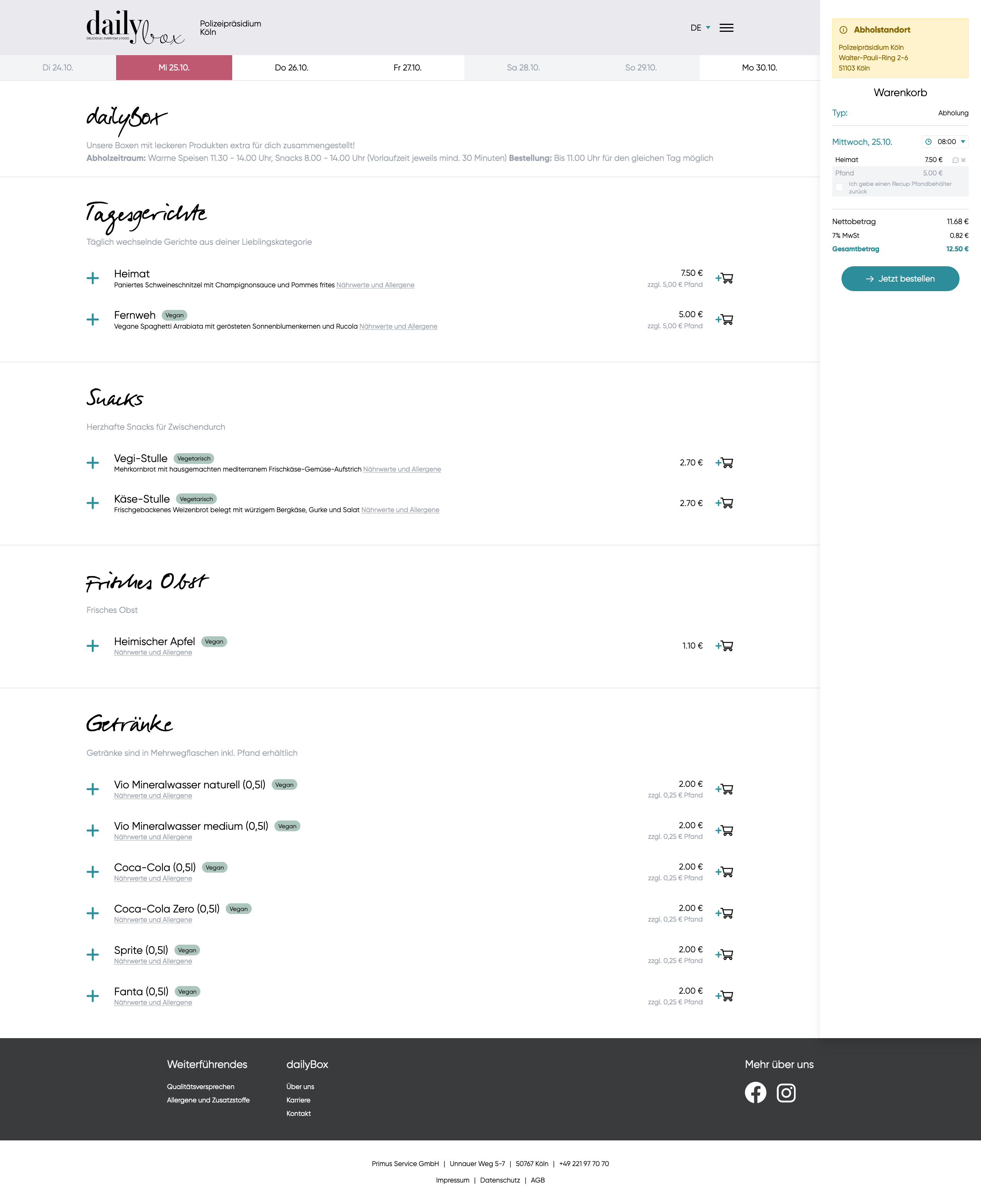 dailyBox Bestellplattform